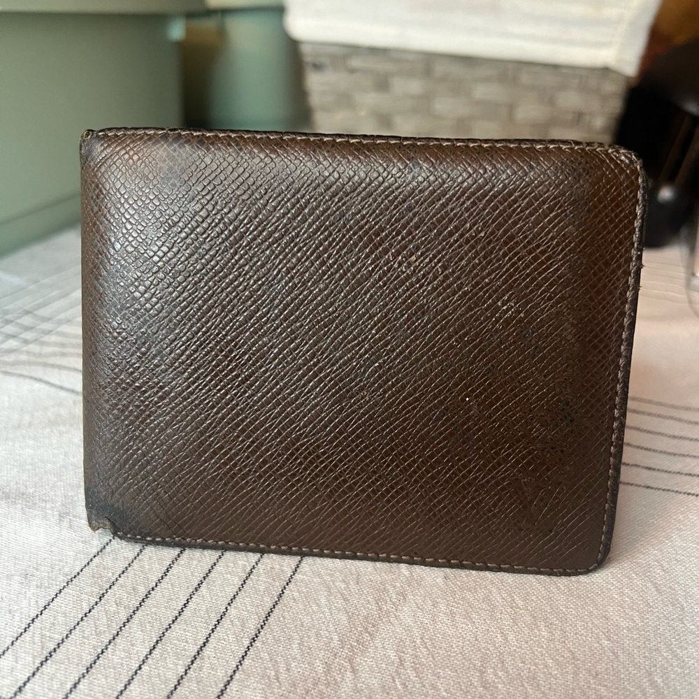 Louis Vuitton Brown Leather Bifold Compact Wallet